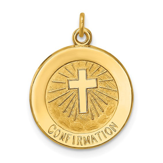 Ave 369 14k Yellow Gold Confirmation Medal Charm (20X15MM)