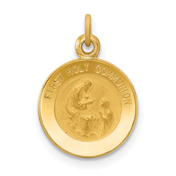 Ave 369 14k Yellow Gold First Communion Medal Charm (16X12 MM)
