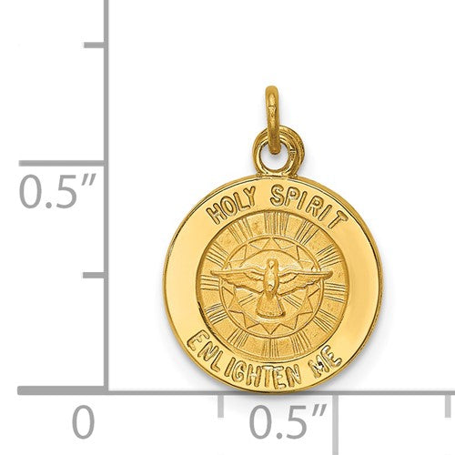 Ave 369 14k Yellow Gold Holy Spirit Dove Medal Charm (17X12MM)