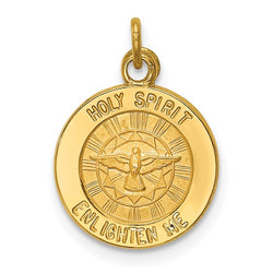 Ave 369 14k Yellow Gold Holy Spirit Dove Medal Charm (17X12MM)