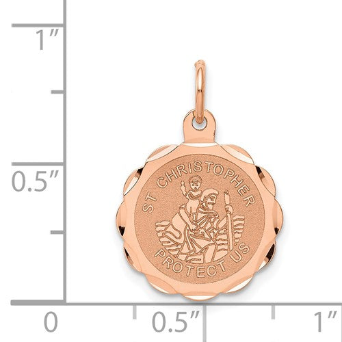 Ave 369 14k Rose Gold St. Christopher Medal Charm (22X16MM)