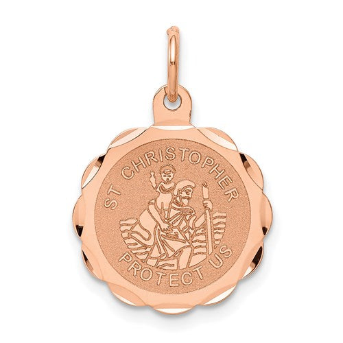 Ave 369 14k Rose Gold St. Christopher Medal Charm (22X16MM)