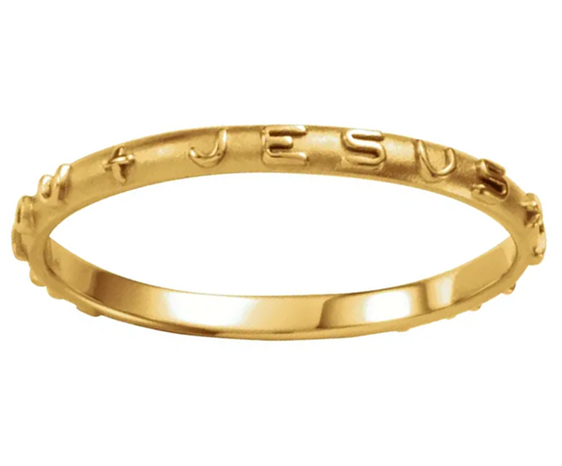 Ave 369 'Jesus I Trust In You' 10k Yellow Gold Prayer Ring