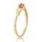 Ave 369 Dakota Rose Leaf Ring, 10k Yellow Gold, 12k Pink and Green Gold Black Hills Gold Motif