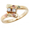 Ave 369 Diamond Slim Profile Bypass Ring, 10k Yellow Gold, 12k Green and Rose Gold Black Hills Gold Motif (.2 Ctw)