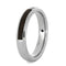 Ave 369 14k White Gold with Diamond, Dinosaur Bone and Gibeon Meteorite Inlay 3.5mm Comfort-Fit Wedding Band