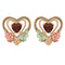 Ave 369 Garnet Heart January Birthstone Stud Earrings, 10k Yellow Gold, 12k Rose and Green Gold Black Hills Gold