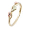 Ave 369 Diamond-Cut Grape Leaf Cut-Out Band, 10k Yellow Gold, 10k Yellow Gold, 12k Green and Rose Gold Black Hills Gold Motif