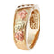 Ave 369 Diamond Wedding Wide Band, 10k Yellow Gold, 12k Green and Rose Gold Black Hills Gold Motif (.06 ct)