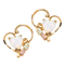 Ave 369 Created Opal Heart Stud Earrings, 10k Yellow Gold, 12k Green Gold, 12k Rose Gold Black Hills Gold