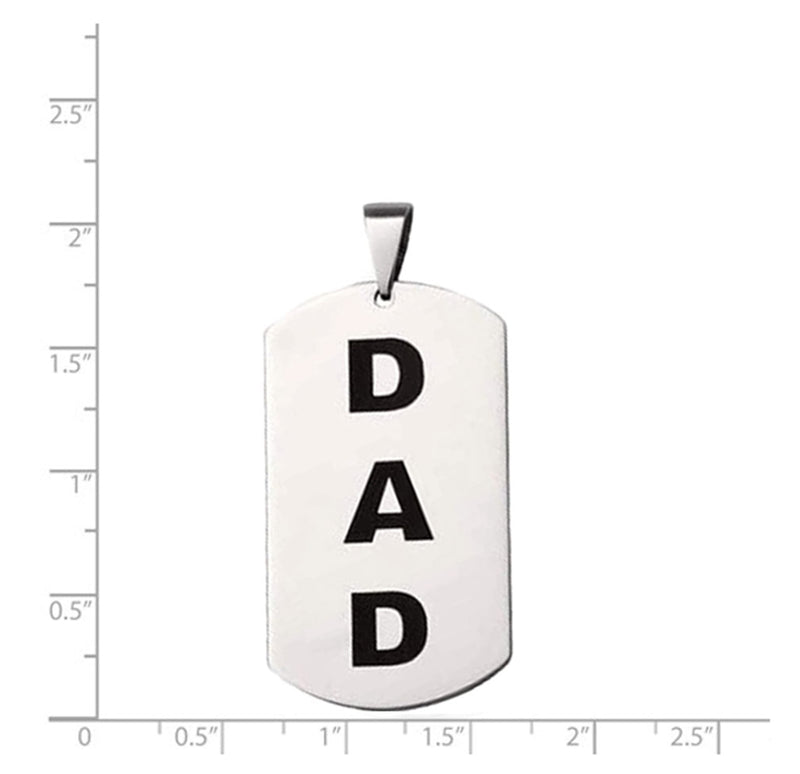 Men's Stainless Steel Dad Dog Tag Pendant