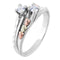 Ave 369 2 Stone CZ Ring, Sterling Silver, 12k Green and Rose Gold Black Hills Gold Motif