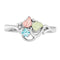 Ave 369 Created Aquamarine Round March Birthstone Ring, Sterling Silver, 12k Green and Rose Gold Black Hills Gold Motif