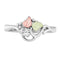 Ave 369 Created White Spinel April Birthstone Ring, Sterling Silver, 12k Green and Rose Gold Black Hills Gold Motif