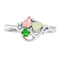 Ave 369 Created Emerald May Birthstone Ring, Sterling Silver, 12k Green and Rose Gold Black Hills Gold Motif