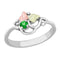 Ave 369 Created Emerald May Birthstone Ring, Sterling Silver, 12k Green and Rose Gold Black Hills Gold Motif