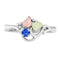 Ave 369 Created Blue Spinel September Birthstone Ring, Sterling Silver, 12k Green and Rose Gold Black Hills Gold Motif