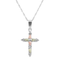 Ave 369 Arrow Edge Cross Pendant Necklace, Sterling Silver, 12k Green and Rose Gold Black Hills Gold Motif, 18"