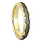 Ave 369 Women's 14k Yellow Gold Wavy, Gibeon Meteorite Inlay 5mm Comfort-Fit Wedding Band